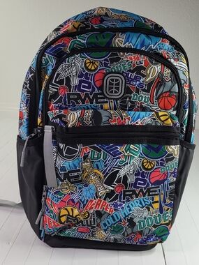 Overtime Graffiti Multi-Color Men's Backpack - Casual Everyday Big Bag 40L
